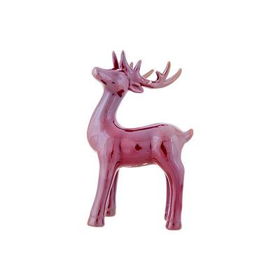 Cerf Lustre Finish Antlers Bordeaux 14,2 X12,2xh23,2cm Ceramique  Cosy @ Home