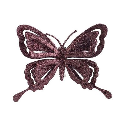 Clip Papillon Glitter Bordeaux 14x2xh10c M Plastic  Cosy @ Home