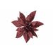 Kerstroos Clip Glitter Bordeaux D15cm Ku Nststof 