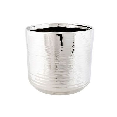 Cachepot Argent D165 16,5x16,5xh15cm Cyl Indrique Gres  Cosy @ Home