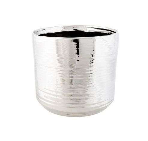 Cachepot Argent D165 16,5x16,5xh15cm Cyl Indrique Gres  Cosy @ Home