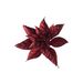 Kerstroos Clip Glitter Bordeaux D8cm Kun Ststof 