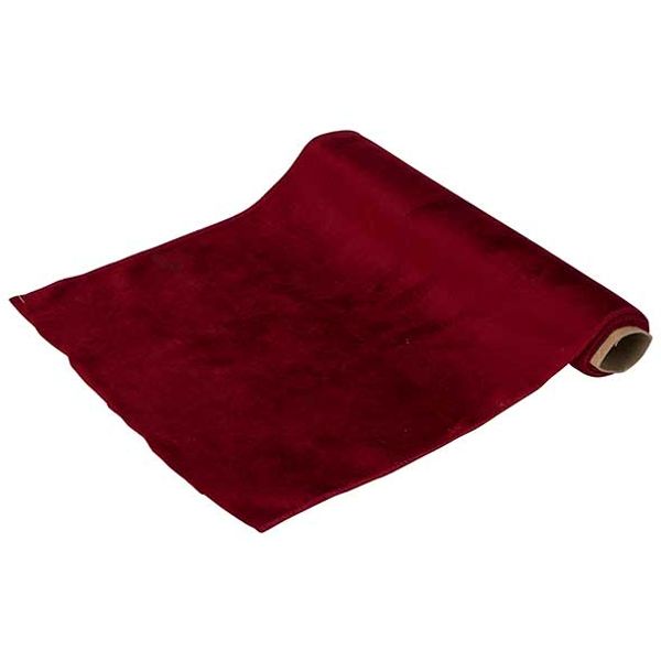 Tafelloper Velvet Donkerrood 35x200cm Te Xtiel 