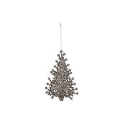 Cosy @ Home Hanger Kerstboom Glitter Champagne 15x10 Cm Kunststof 