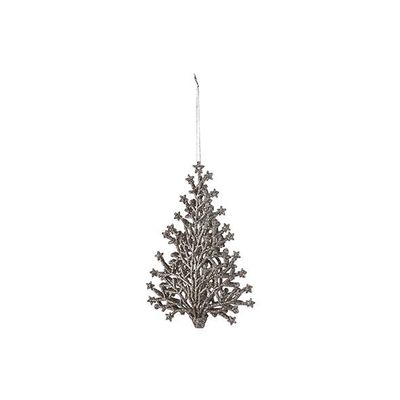 Hanger Kerstboom Glitter Champagne 15x10 Cm Kunststof  Cosy @ Home