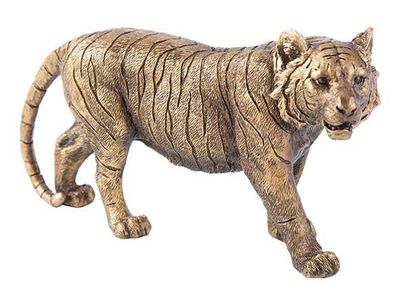 Tijger Walking Goud 17,5x5,5xh11cm Resin 