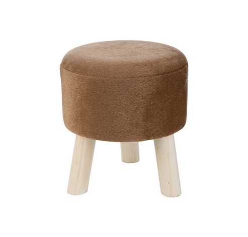 Tabouret Hairy Cognac 32x32xh33cm Bois   Cosy @ Home