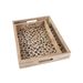 Cosy @ Home Dienblad Leopard Set2 Black  40x30x5 Natuur Hout