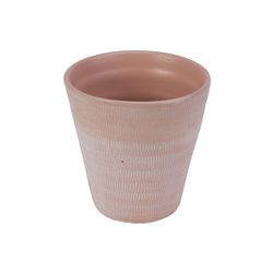 Cosy @ Home Bloempot Shinny Band Roze D17 17x17xh17c M Rond Conisch Aardewerk 