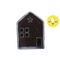 Huis Led Excl2xaabatt Midnight Glazed  B Lauw 10x7,2xh13,5cm Rechthoek Keramiek 