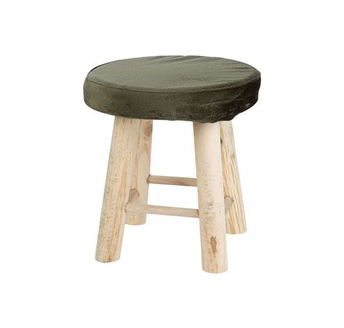 Tabouret Vert Olive 24x24xh24cm Rond Pai Lle  Cosy @ Home