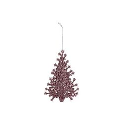 Cosy @ Home Hanger Kerstboom Glitter Roze 15x10cm Ku Nststof 