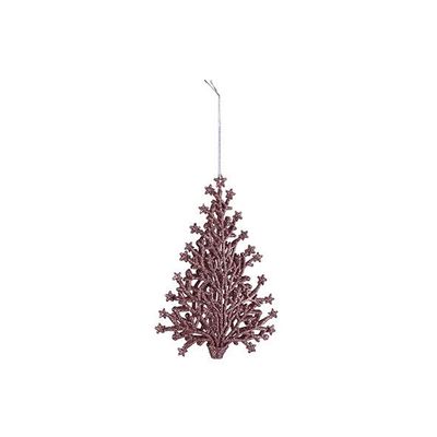 Hanger Kerstboom Glitter Roze 15x10cm Ku Nststof  Cosy @ Home