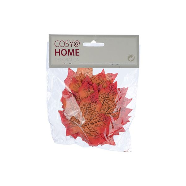 Cosy @ Home Strooideco Set24 Leaf Oranje 15x1xh16cm Kunststof