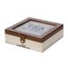 Cosy @ Home Theedoos Tea House Leather Brown Natuur 26,5x15,5xh9cm Hout