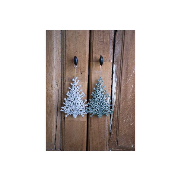 Hanger Kerstboom Glitter Mint 15x10cm Ku Nststof 