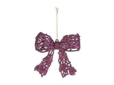 Hanger Strik Glitter Bordeaux 12x10cm Ku Nststof