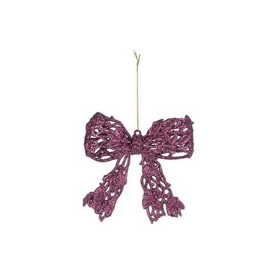 Hanger Strik Glitter Bordeaux 12x10cm Ku Nststof  Cosy @ Home