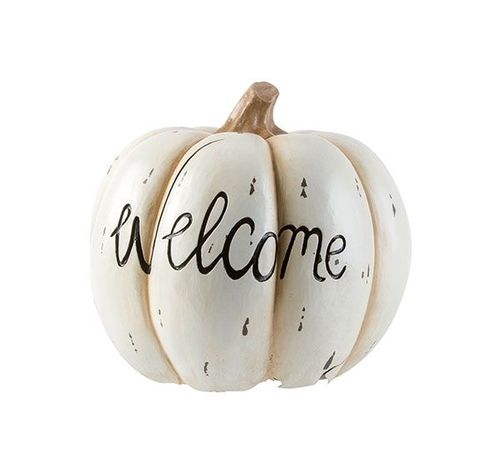 POMPOEN WELCOME CREME 29X29XH27CM RESIN  Cosy @ Home