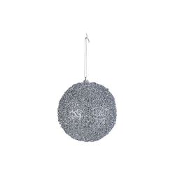 Kerstbal Glitter Zilver D12cm Kunststof  