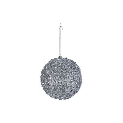 Kerstbal Glitter Zilver D12cm Kunststof   Cosy @ Home