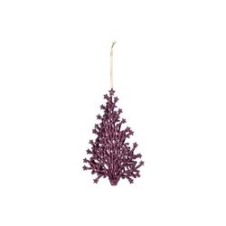 Hanger Kerstboom Glitter Framboos 15x10c M Kunststof 