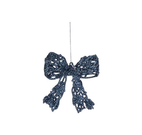 Hanger Strik Glitter Donkerblauw 12x10cm  Kunststof  Cosy @ Home