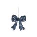 Hanger Strik Glitter Donkerblauw 12x10cm  Kunststof 