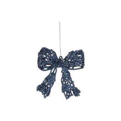 Hanger Strik Glitter Donkerblauw 12x10cm  Kunststof  Cosy @ Home