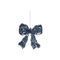 Hanger Strik Glitter Donkerblauw 12x10cm  Kunststof 