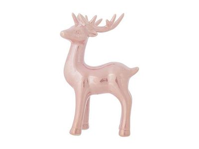 Hert Antlers Roze 10,5x9,3xh16,9cm Keram Iek Lustre Finish