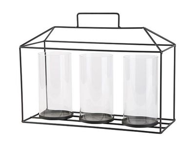 Lanterne Minimalistic Noir 42x16,5xh32cm  Fer