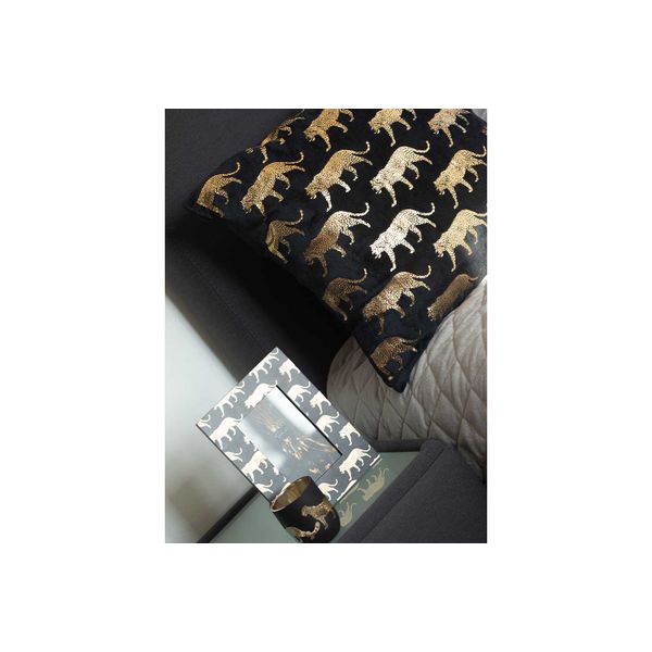 Cosy @ Home Fotokader Leopard Gold 10x15 Zwart 19x9x H22cm Rechthoek Hout