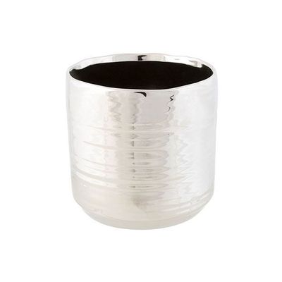 Cachepot Argent D110 11x11xh10,5cm Cylin Drique Gres  Cosy @ Home