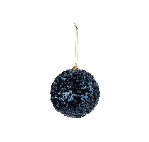 Boule Noel Pearls Bleu Fonce D10cm Plast Ic  Cosy @ Home