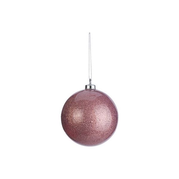 Kerstbal Crystle Roze D10cm Kunststof  