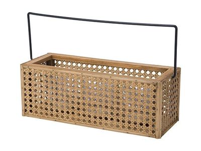 Lanterne 3xglass Brun 34,5x14xh12cm Bois 