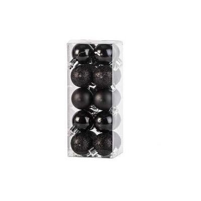 Boule Noel Set20 Mix Noir D3cm Plastic   Cosy @ Home