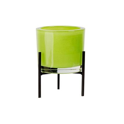 Theelichthouder Glaze On Foot Groen D10x H12,5cm Glas  Cosy @ Home