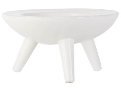 Planter On Foot Wit 26,5x26,5xh15,5cm Ov Aal Porselein