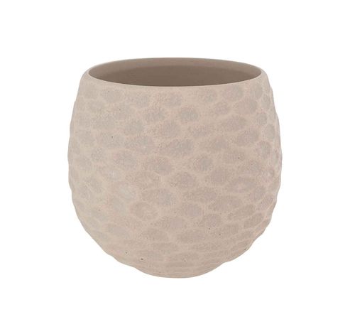 Cachepot Hand Made Texture Beige 18x18xh 16cm Rond Gres  Cosy @ Home