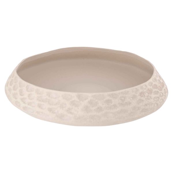 Bowl Hand Made Texture Beige 33x33xh6,5c M Rond Aardewerk 