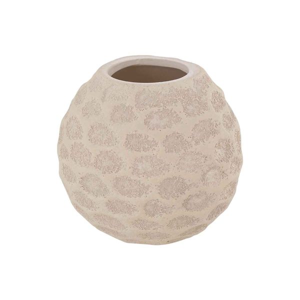 Theelichthouder Hand Made Texture Beige 9,5x9,5xh9cm Rond Aardewerk 