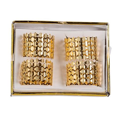 SERVETRING SET4 GOUD 12X12XH8CM METAAL  Cosy @ Home