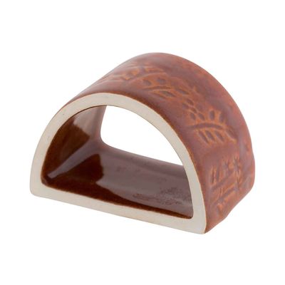 Servetring Glazed Caramel 5,5x3,5xh3,5cm  Rond Aardewerk 