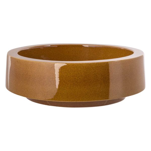 Schaal Glazed Finish Mel Camel 31x31xh10 Cm Rond Aardewerk 