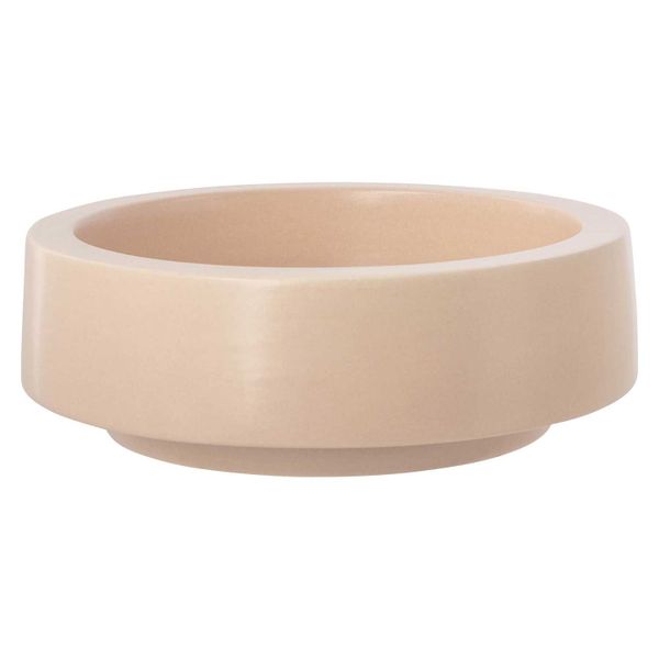 Schaal Matt Finish Beige 26x26xh9cm Rond  Aardewerk 