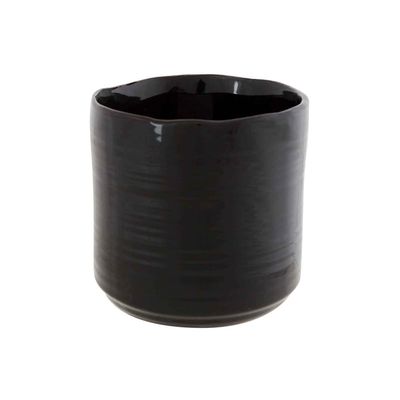 Cachepot Noir 13x13xh12,5cm Cylindr Ique Gres  Cosy @ Home