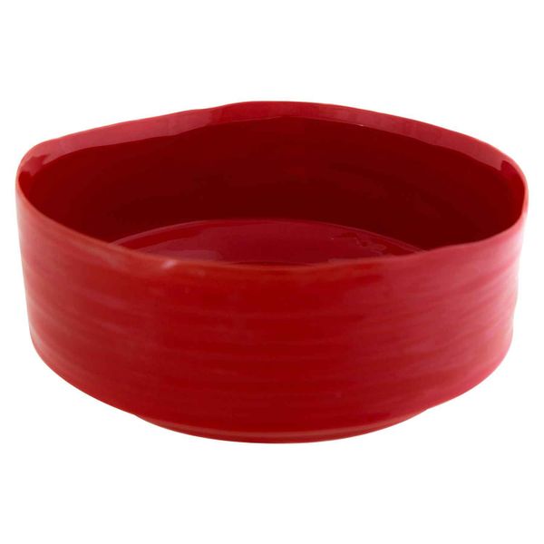 Cosy @ Home Schaal Rood 25,5x25xh10cm Rond Aardewerk 