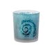 Theelichthouder Shell Blauw D7xh8cm Glas  